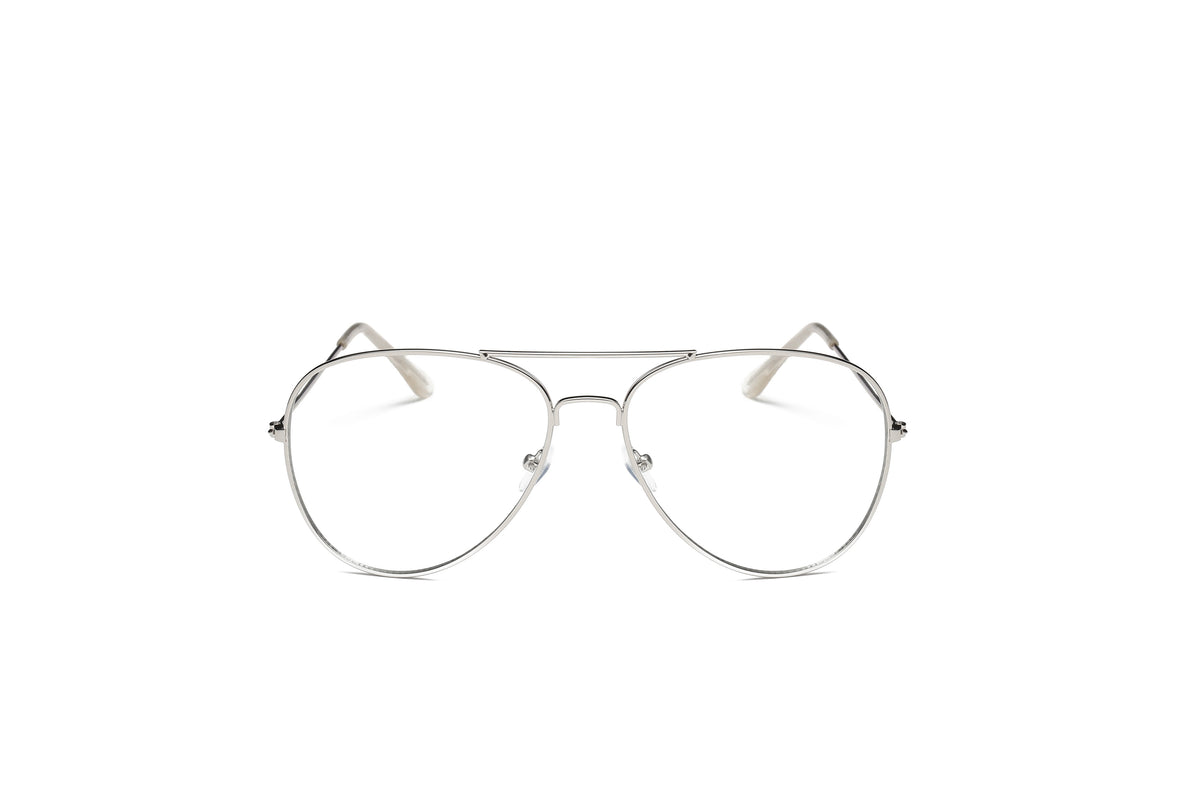 F1002 Trendy Teardrop Aviator Clear Lens Sunglasses - Iris Fashion Inc. | Wholesale Sunglasses and Glasses