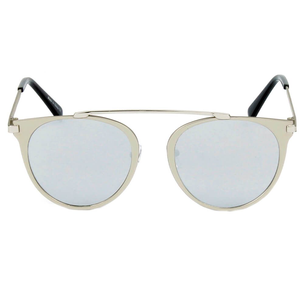 A18 Modern Horn Rimmed Metal Frame Round Sunglasses - Iris Fashion Inc. | Wholesale Sunglasses and Glasses