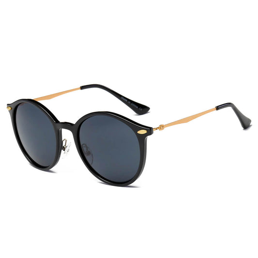 D32 - Retro Horn Rimmed Keyhole Bridge Round Fashion Sunglasses - Iris Fashion Inc. | Wholesale Sunglasses and Glasses