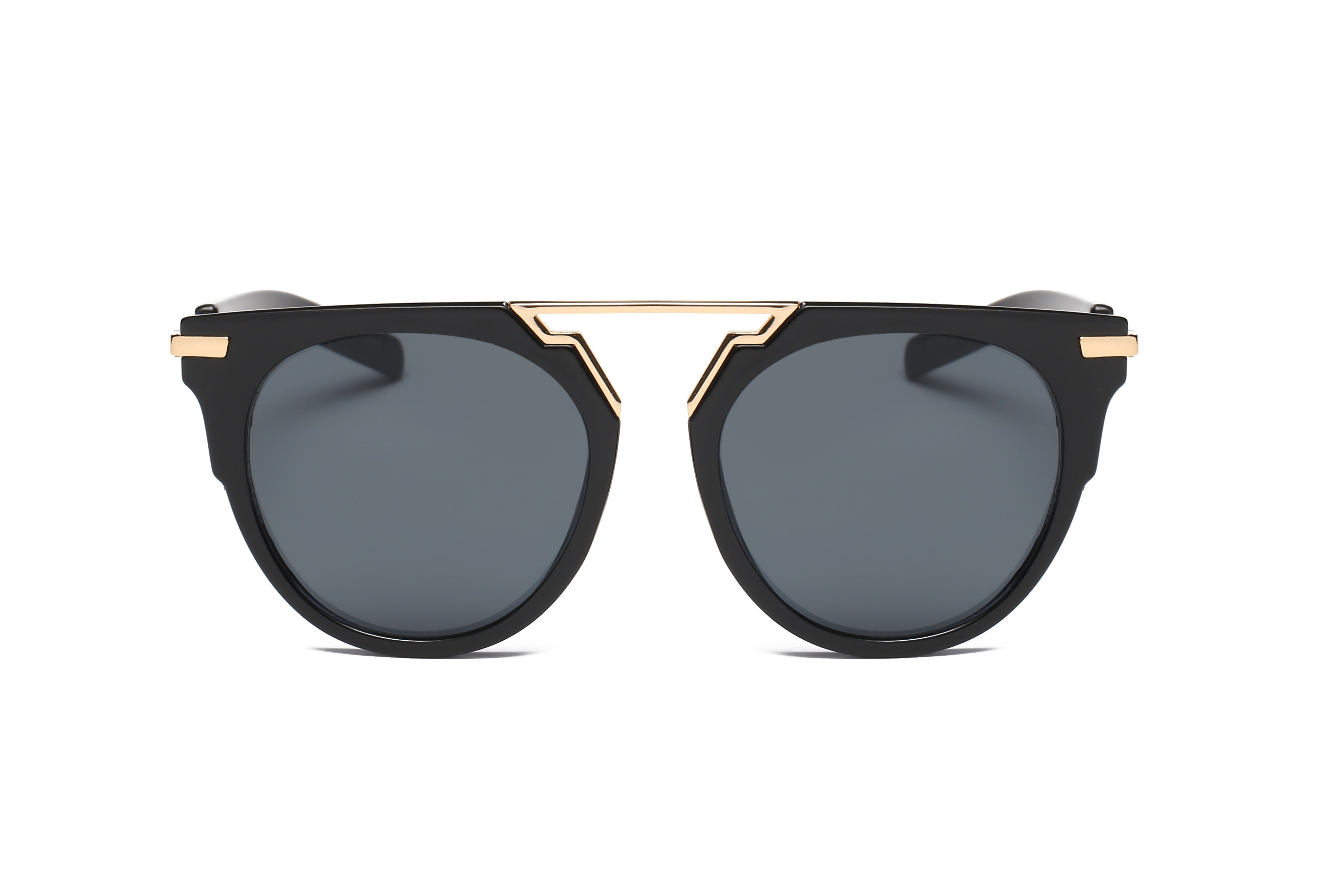 S2004 - Unisex Fashion Brow-Bar Round Sunglasses - Iris Fashion Inc. | Wholesale Sunglasses and Glasses