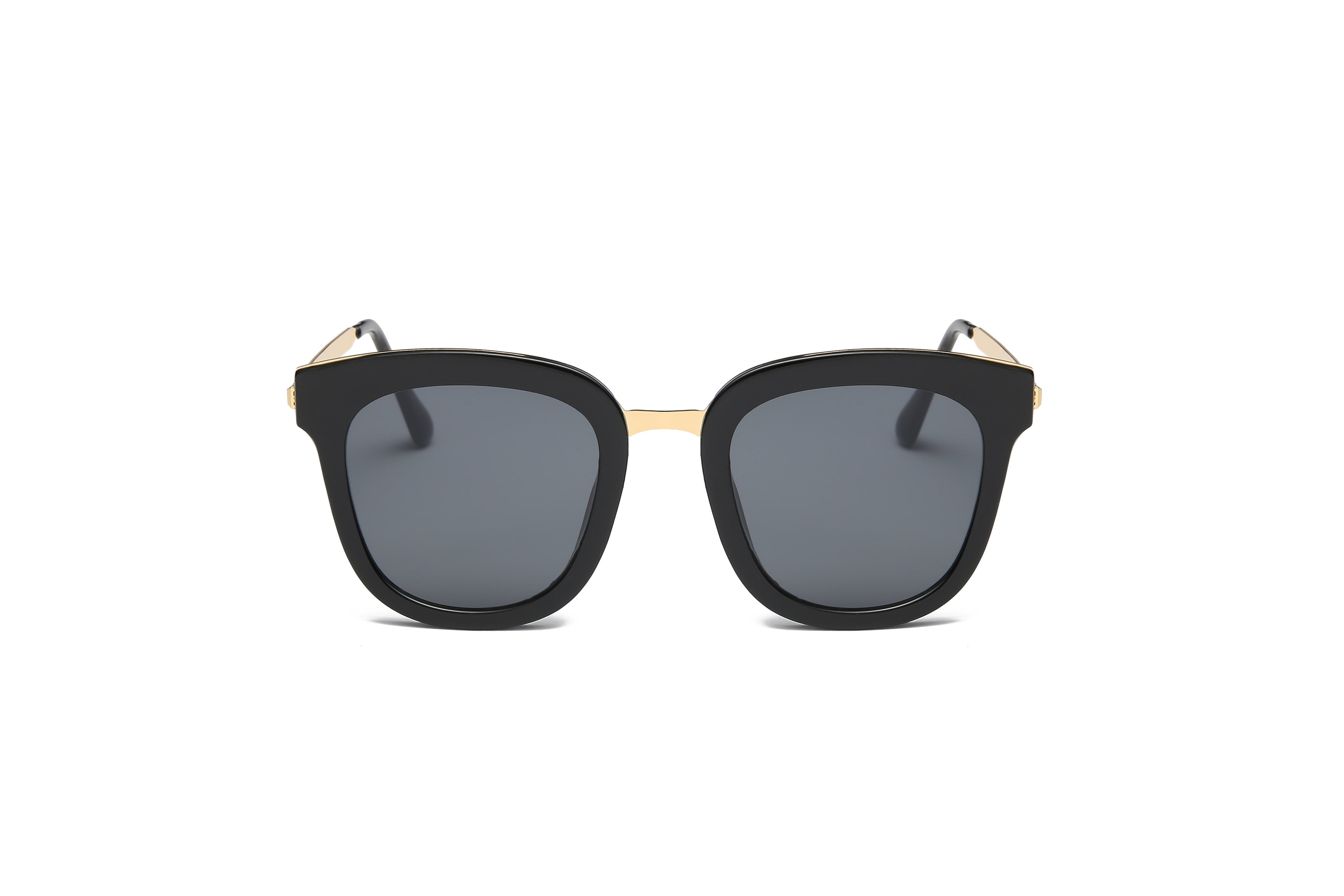 D65 Square Horn Rimmed Boxy Mirrored Lens Sunglasses - Iris Fashion Inc. | Wholesale Sunglasses and Glasses