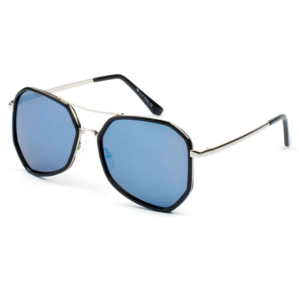 CD13 - Modern Hexagonal Metal Frame Sunglasses - Iris Fashion Inc. | Wholesale Sunglasses and Glasses
