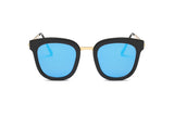 D65 Square Horn Rimmed Boxy Mirrored Lens Sunglasses - Iris Fashion Inc. | Wholesale Sunglasses and Glasses