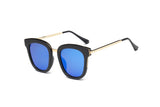 D65 Square Horn Rimmed Boxy Mirrored Lens Sunglasses - Iris Fashion Inc. | Wholesale Sunglasses and Glasses