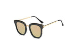 D65 Square Horn Rimmed Boxy Mirrored Lens Sunglasses - Iris Fashion Inc. | Wholesale Sunglasses and Glasses
