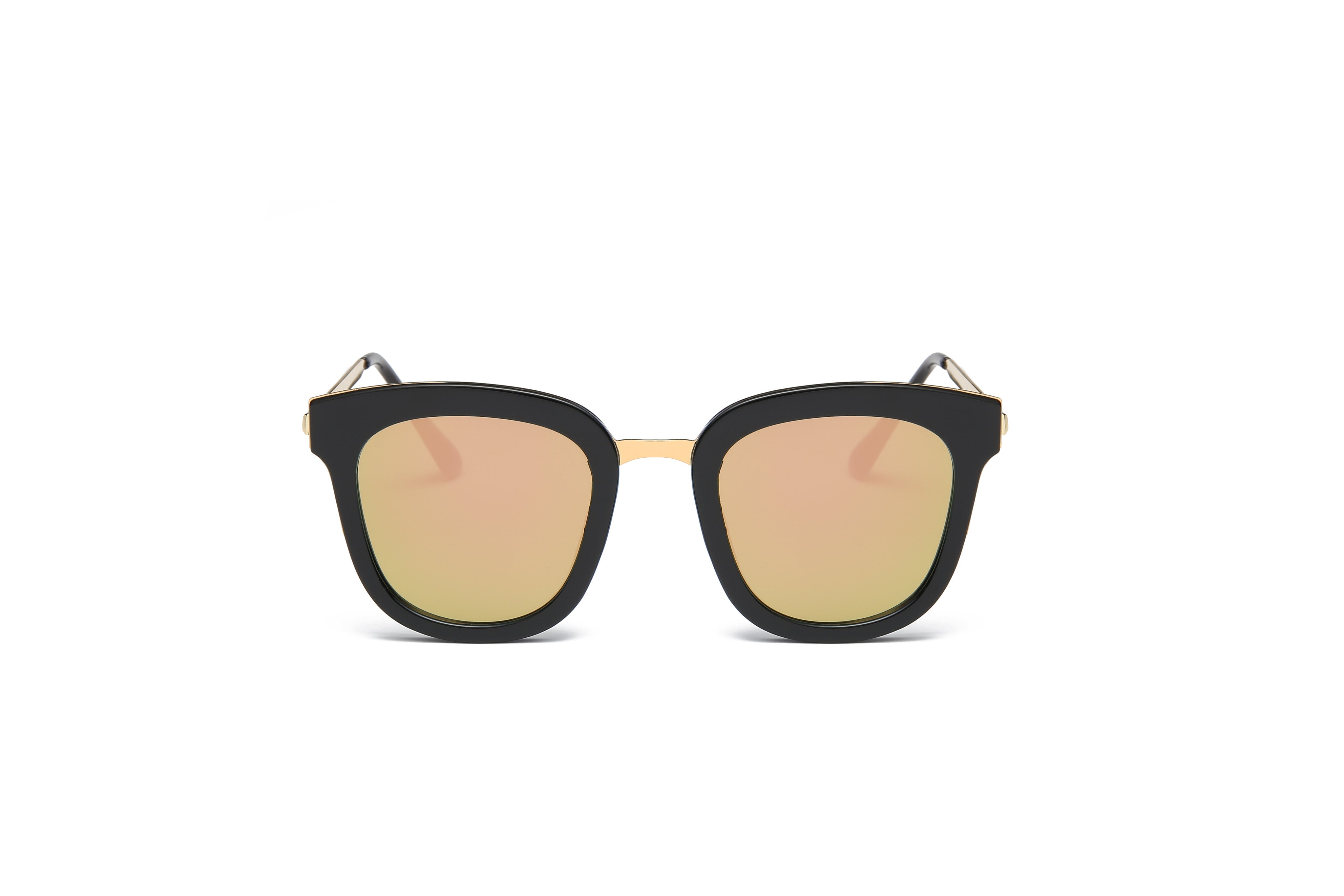 D65 Square Horn Rimmed Boxy Mirrored Lens Sunglasses - Iris Fashion Inc. | Wholesale Sunglasses and Glasses