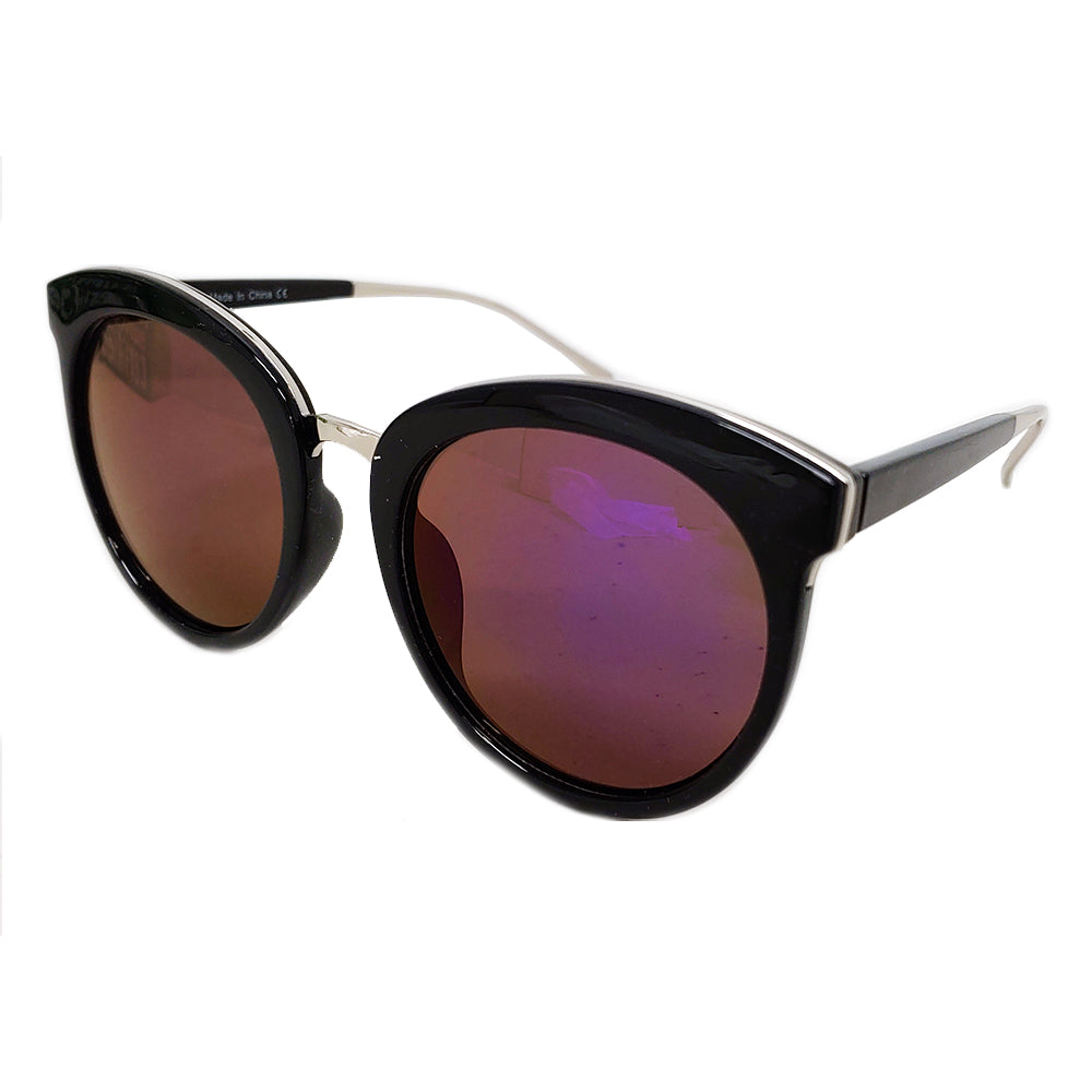 CD06 Women's Oversize Mirrored Lens Horned Rim Sunglasses - Iris Fashion Inc. | Wholesale Sunglasses and Glasses