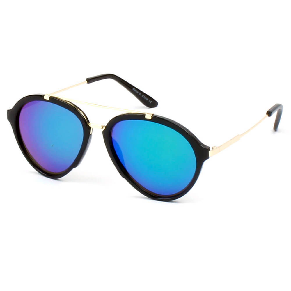 D19 - Round Brow-Bar Tear Drop Fashion Sunglasses - Iris Fashion Inc. | Wholesale Sunglasses and Glasses