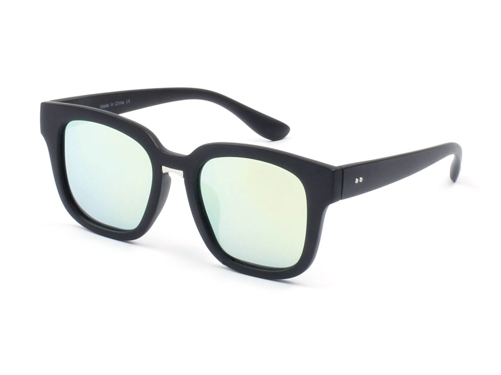 PD01 - Indie Thick Polarized  Frame Square Mirrored Lens Sunglasses - Iris Fashion Inc. | Wholesale Sunglasses and Glasses