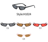 H1024 - Retro Slim Rectangle Vintage Fashion Sunglasses