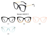 HBJ2011 -  Women Square High Pointed Cat Eye Blue Light Blocker Glasses