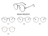 HBJ2016 - Classic Round Circle Metal Blue Light Fashion Glasses