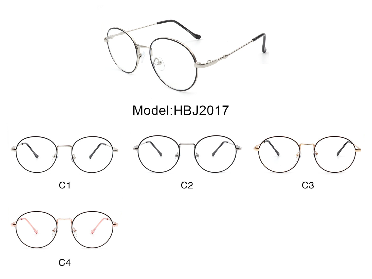 HBJ2017 - Round Circle Blue Light Blocker Fashion Glasses