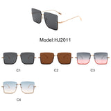 HJ2011 - Women Square Half Frame Oversize Retro Fashion Wholesale Sunglasses