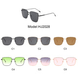 HJ2028 - Women Square Metal Oversize Fashion Sunglasses