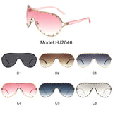 HJ2046 - Oversize Rhinestone Design Fashion Women Aviator Wholesale Sunglasses