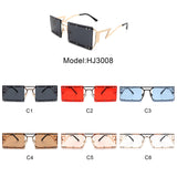 HJ3008 - Retro Rectangle Flat Top Vintage Tinted Fashion Sunglasses