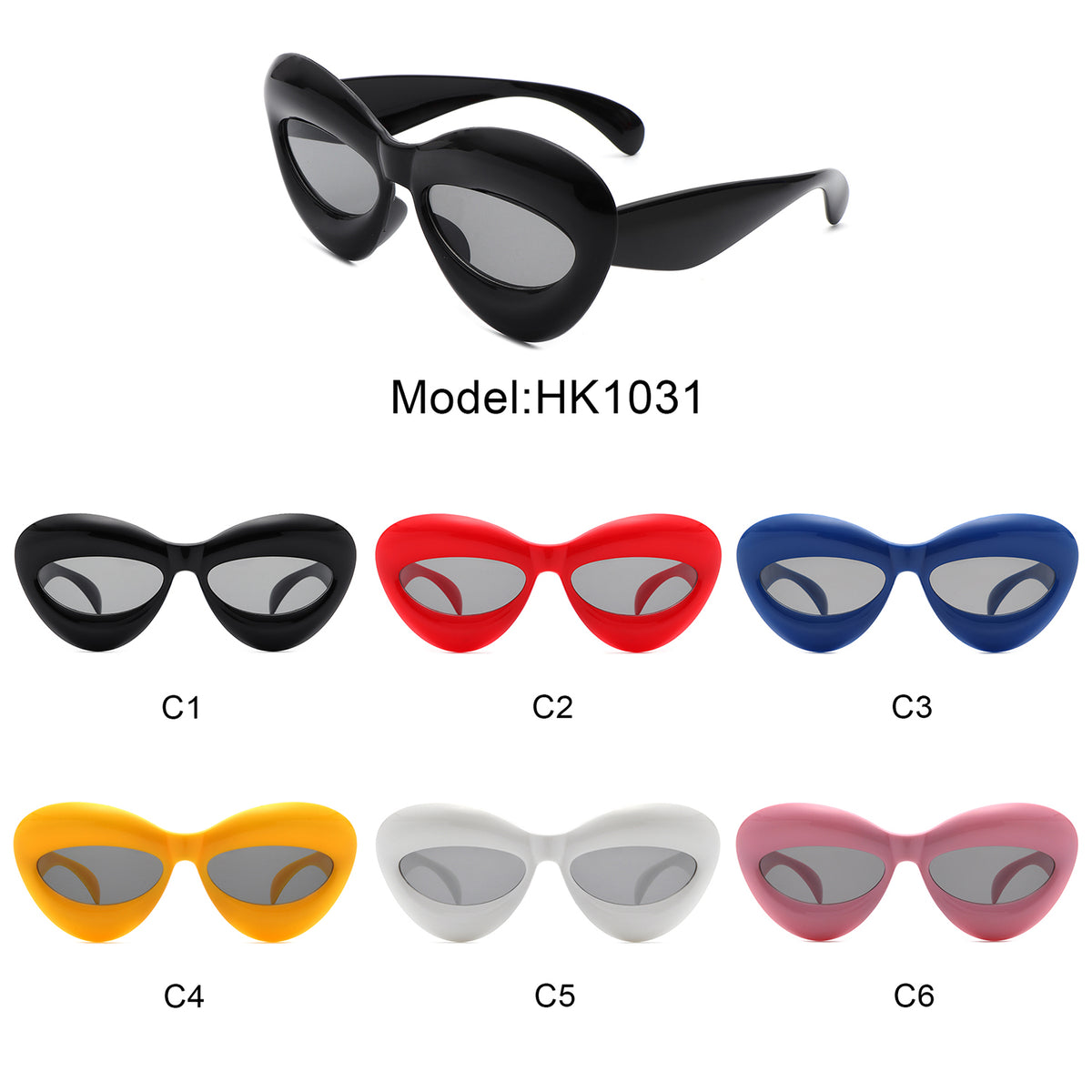 HK1031 - Girls Lips Shape Fun Tinted Kids Wholesale Sunglasses