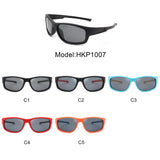 HKP1007 - Kids Rectangle Polarized Sports Wrap Children Sunglasses