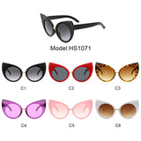 HS1071 - Women Mod Retro High Pointed Oversize Fashion Cat Eye Sunglasses