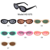 HS1075 - Oval Retro Narrow Small 90s Round Vintage Sunglasses