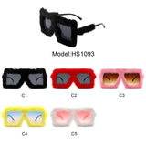 HS1093 - Square Oversize Fluffy Faux Fur Women Fashion Sunglasses