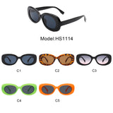 HS1114 - Oval Retro 90s Round Narrow Vintage Sunglasses