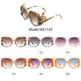 HS1123 - Oversize Irregular Frame Large Fashion Square Sunglasses