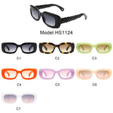 HS1124 - Rectangle Narrow Retro Slim Square Fashion Sunglasses