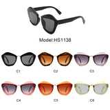 HS1138 - Women Square Fashion Irregular Cat Eye Sunglasses