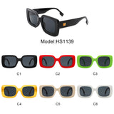 HS1139 - Retro Flat Top Fashion Square Wholesale Sunglasses
