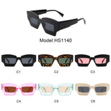 HS1140 - Futuristic Square Chunky Narrow Irregular Tinted Fashion Sunglasses