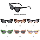 HS1151 - Women Irregular Butterfly Wavy Frame Tinted Fashion Cat Eye Sunglasses