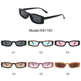HS1191 - Rectangle Slim Retro Tinted Square Vintage Narrow Wholesale Sunglasses