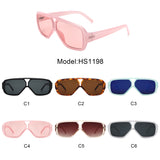 HS1198 - Oversize Square Retro Double Bridge Vintage Fashion Wholesale Sunglasses