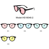 HS18046-2 - Retro Circle Round Vintage Tinted Fashion Sunglasses