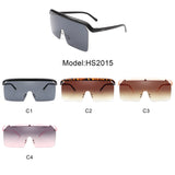 HS2015 - Square Oversize Retro Rimless Flat Top Fashion Sunglasses