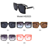 HS2023 - Women Square Retro Wide Oversize Fashion Sunglasses