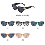 HS2048 - Women Retro Fashion Round Cat Eye Sunglasses