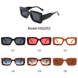 HS2052 - Rectangle Retro Flat Lens Tinted Fashion Square Sunglasses