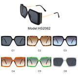 HS2062 - Women Oversize Retro Square Large Fashion Sunglasses