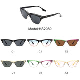 HS2082 - Women Retro Half Frame Square Fashion Cat Eye Sunglasses