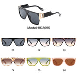 HS2095 - Retro Square Bold Fashion Chunky Oversize Tinted Sunglasses