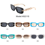 HS2110 - Square Modern Chain Link Design Fashion Chic Sunglasses