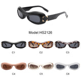 HS2126 - Retro Round Narrow Slim Oval Fashion Wholesale Sunglasses