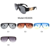 HS3005 - Oversize Half Frame Retro Round Aviator Vintage Sunglasses