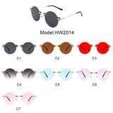 HW2014 - Circle Retro Round Rimless Fashion Tinted Vintage Sunglasses