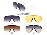 HW3007 - Retro Half Frame Oversize Vintage Aviator Fashion Sunglasses