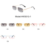 HW3013-1 - Rectangle Classic Narrow Vintage Fashion Tinted Retro Sunglasses