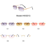 HW3013 - Classic Rectangle Narrow Vintage Tinted Fashion Retro Sunglasses